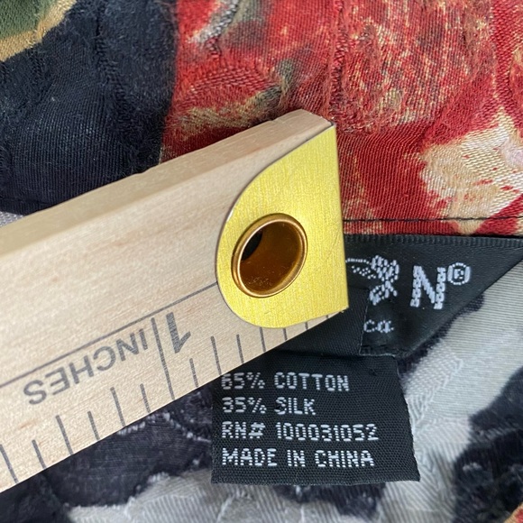 Citron Santa Monica Art-To-Wear Short Kimono Style Silk Blend Floral Blazer XL - Picture 7 of 8